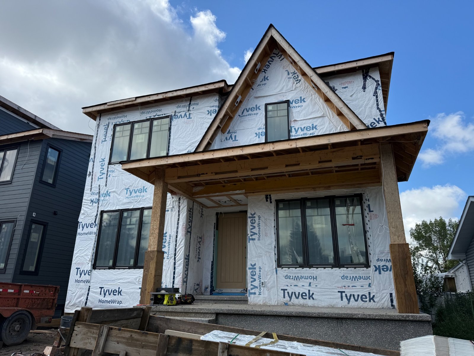 Calgary residential project before exterior finish second front view