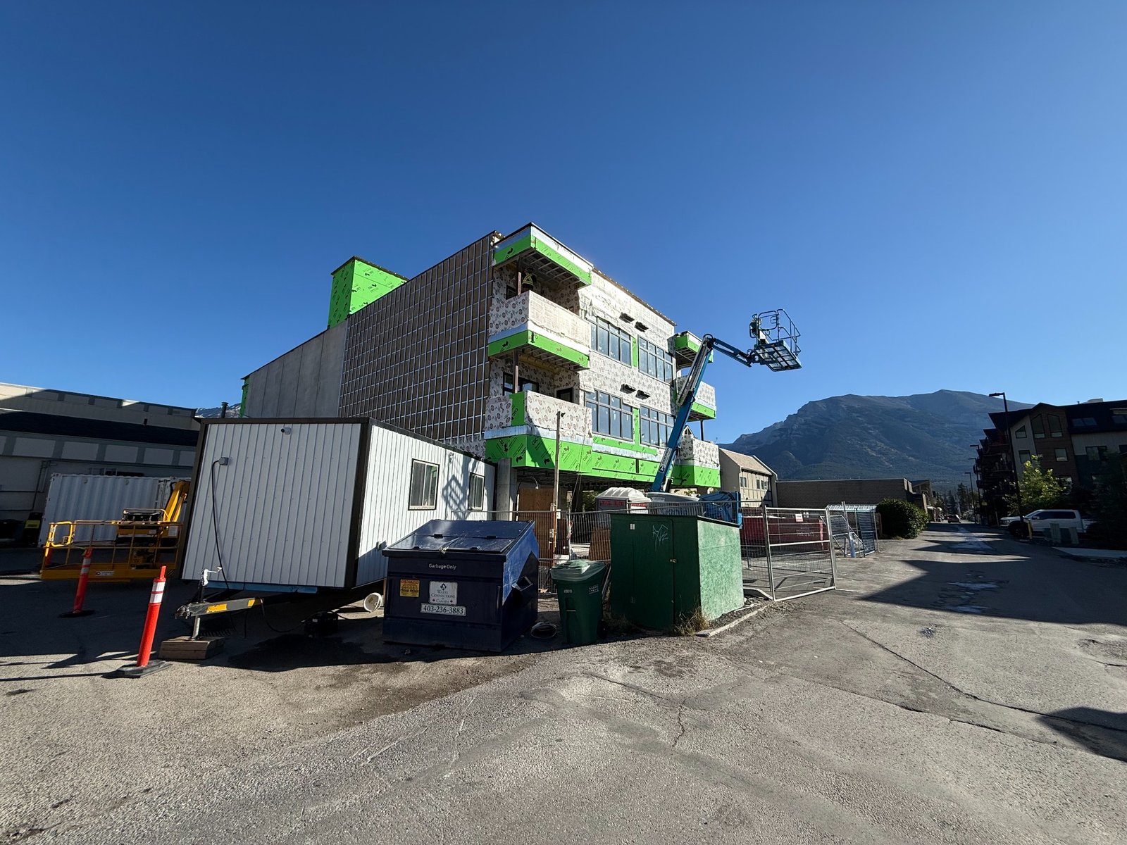 Side view of building under construction