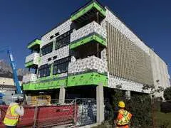 Commercial exterior construction in progress